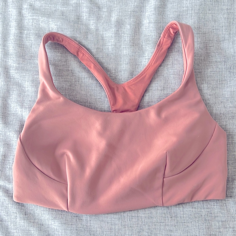Light orange coral lululemon sports bra size 8